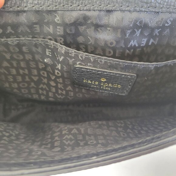 Kate Spade Briar Lane Emelyn Black Cross Body Purse Black Pebbled Leather - Picture 4 of 5